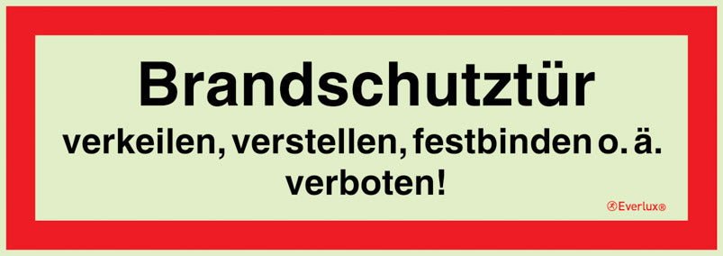 Brandschutz-Hinweisschild „Brandschutztür“, langnachleuchtend, in verschiedenen Varianten