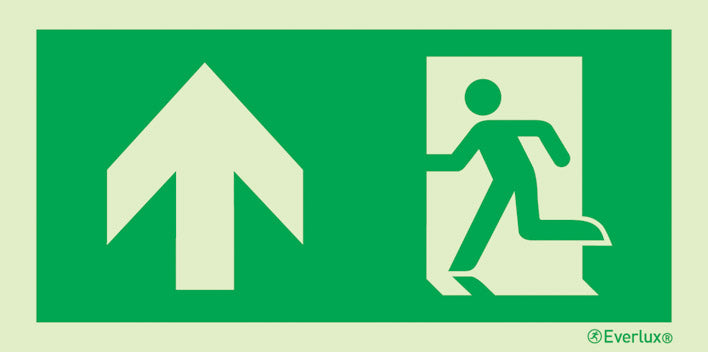 Rettungszeichen, Fluchtweg Pfeil nach oben, nach ASR1.3 & DIN ISO 7010