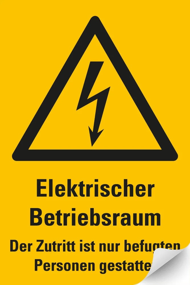 Elektrischer Betriebsraum in Folie gelb / schwarz