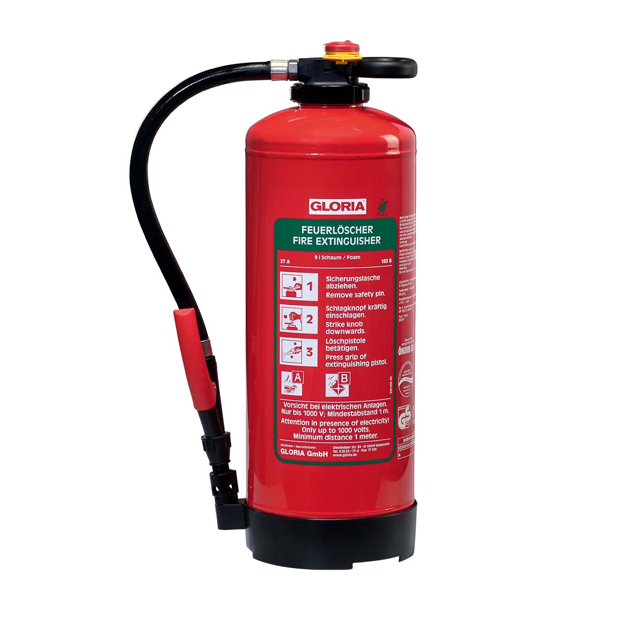 Feuerlöscher – GLORIA - SKE9 Pro, Schaumlöscher, 27A, 183 B