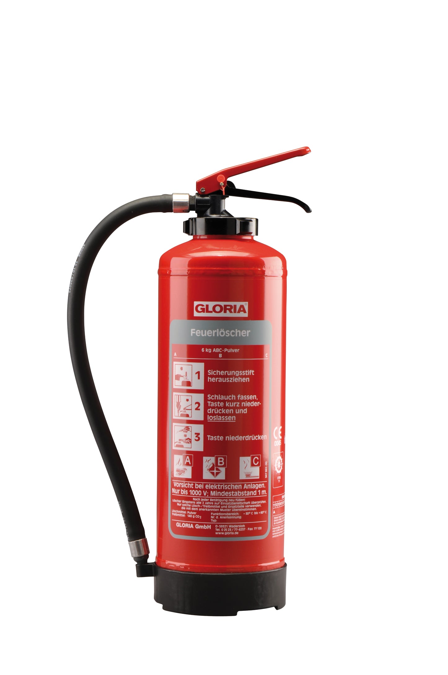 Feuerlöscher – GLORIA - P6Easy, Pulverlöscher, 34A, 183, C