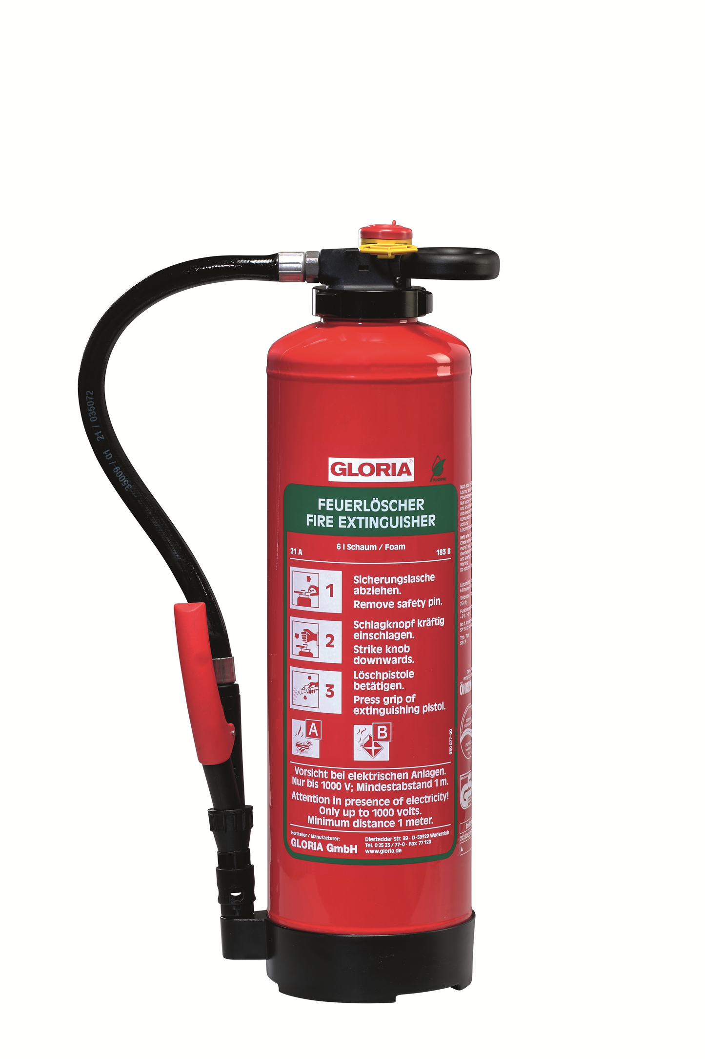 Feuerlöscher – GLORIA - SB6 Pro, Schaumlöscher, 21A, 183 B