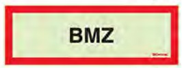 Hinweisschild für die Feuerwehr „BMZ“ (Brandmeldezentrale), langnachleuchtend, in verschiedenen Varianten