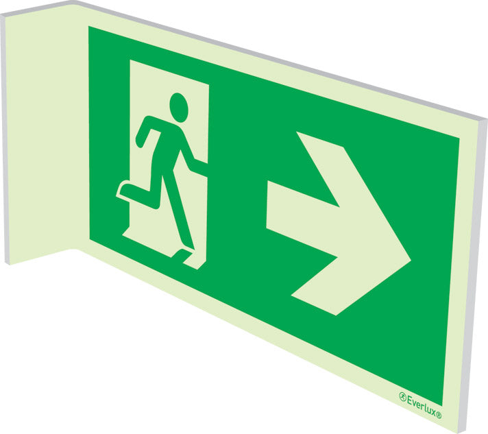 Rettungszeichen Faltschild Notausgang Pfeil nach rechts nach ASR1.3