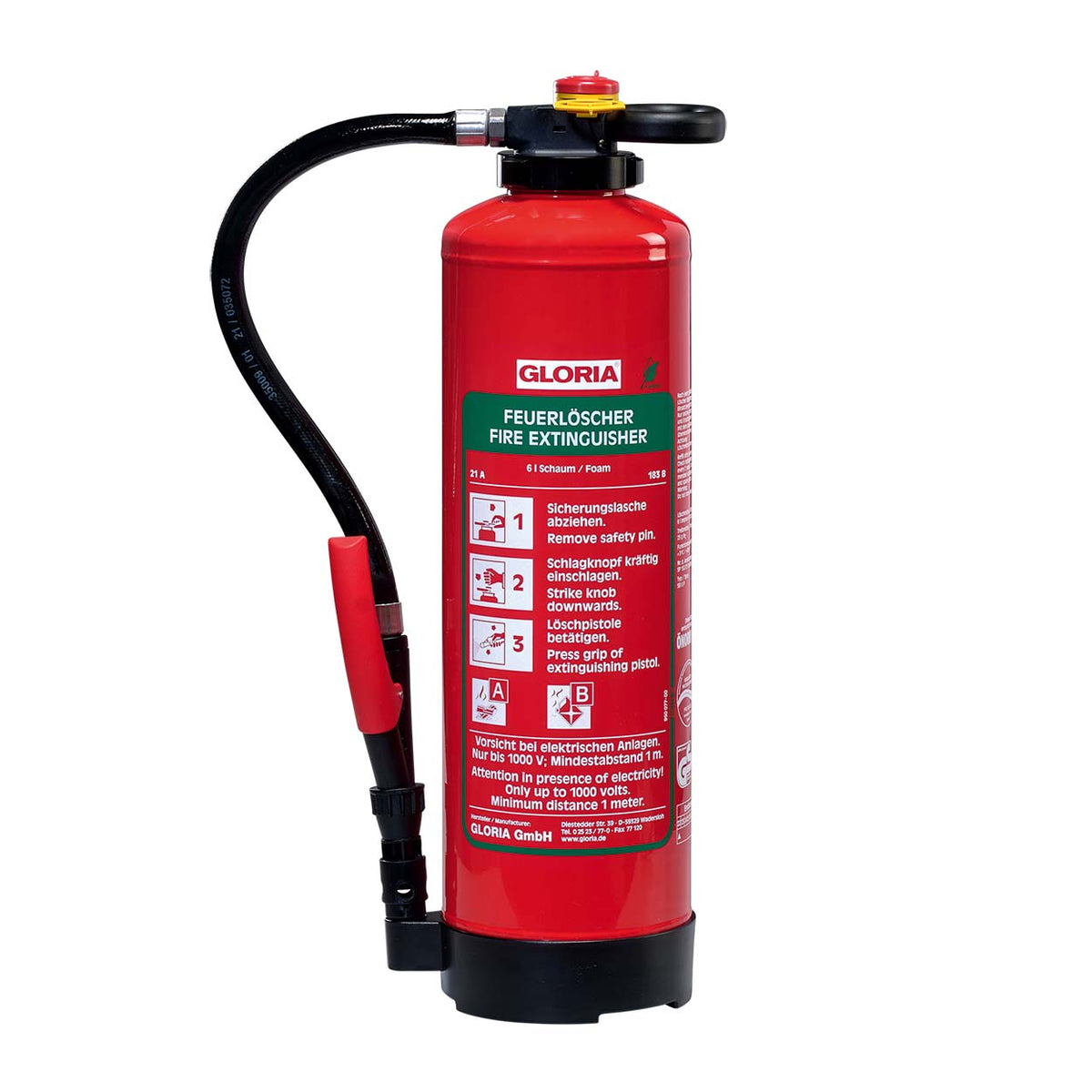 6 Liter Schaumlöscher GLORIA SKA+ 6 PRO – fluorfreier Schaum | 34A 183B | 10 LE