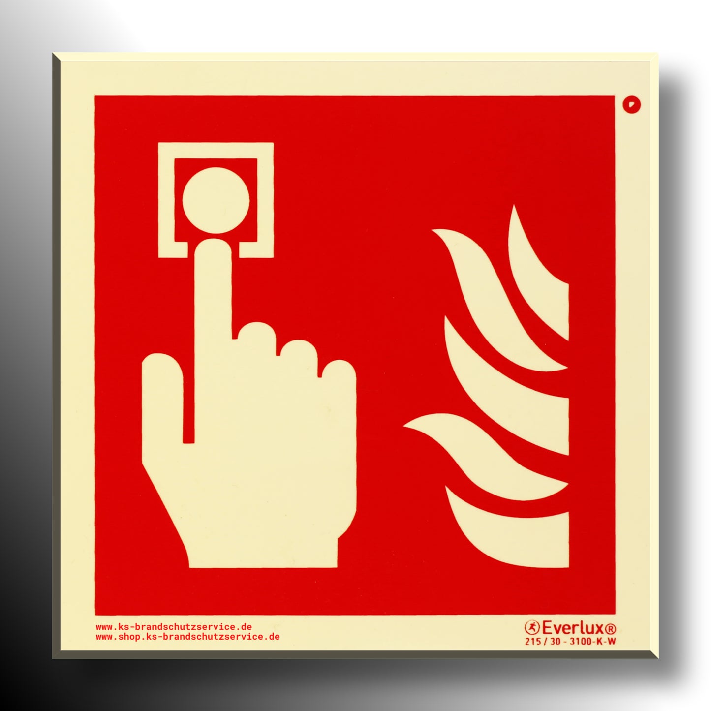 Everlux Brandschutzzeichen, F005 Druckknopfmelder nach ASR und ISO