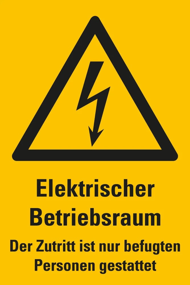 Elektrischer Betriebsraum in Folie gelb / schwarz