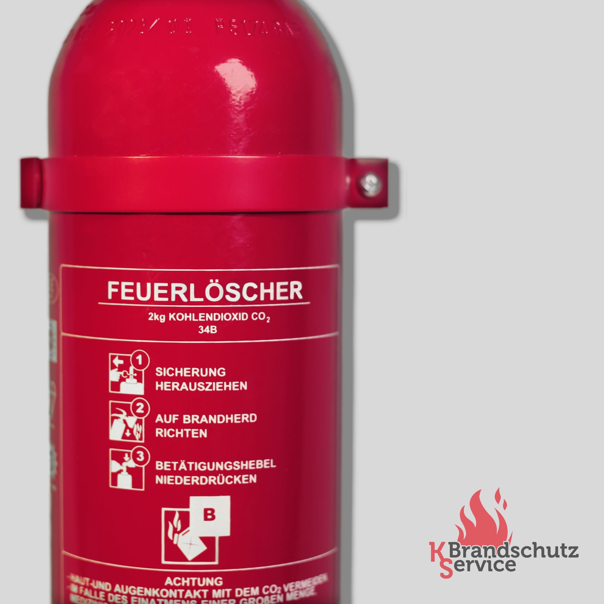 Feuerlöscher – MOBIAK KX11, 2 kg, CO2 Löscher, 34B, Stahlbehälter, frostsicher, Detailansicht 2