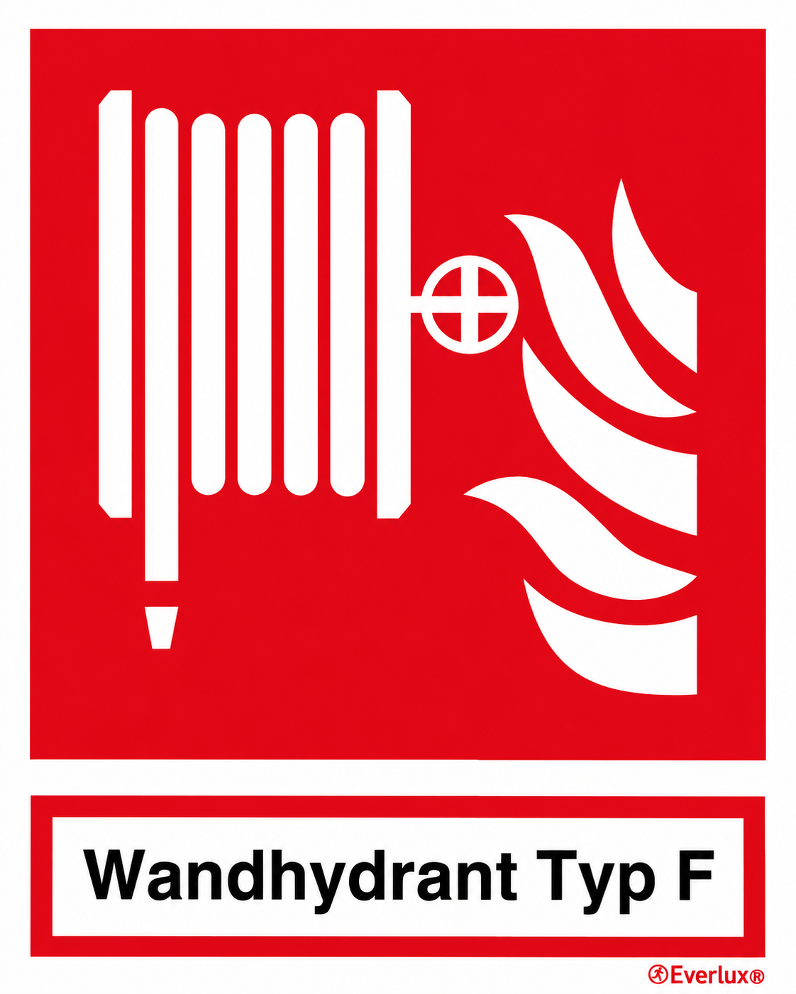 Brandschutzzeichen F002 Löschschlauch mit Zusatztext Typ F nach DIN ISO 7010