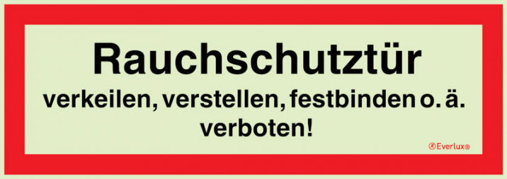 Brandschutz-Hinweisschild „Rauchschutztür", langnachleuchtend, in verschiedenen Varianten